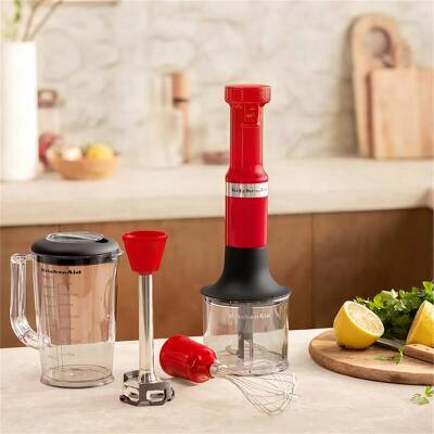 KitchenAid 5KHBV83EER Aksesuarlı El Blenderi, İmparatorluk Kırmızısı - 2