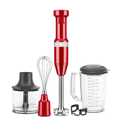 KitchenAid 5KHBV83EER Aksesuarlı El Blenderi, İmparatorluk Kırmızısı - 1