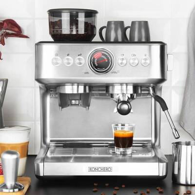 Konchero Serena 5023 PID Çift Kazanlı Öğütücülü Barista Espresso Kahve Makinesi, 1 Gruplu - 4