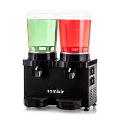 Samixir MM20 Panoromik Twin Soğuk İçecek Dispenseri, 10+10 Lt, Çift Karıştırıcılı, Siyah - 1