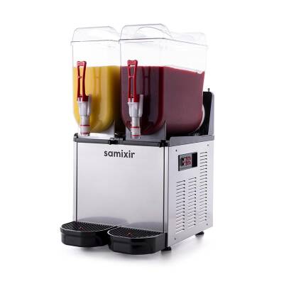 Samixir SLUSH24.I Twin Ice Slush Granita Milkshake ve Soğuk Meyve Suyu Dispenseri, 12+12 L, Inox - 2