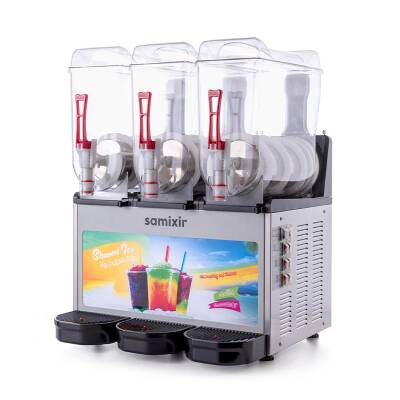 Samixir SLUSH36 Allure Triple Ice Slush Granita Milkshake ve Soğuk Meyve Suyu Dispenseri, 12+12+12 L, Inox - 1