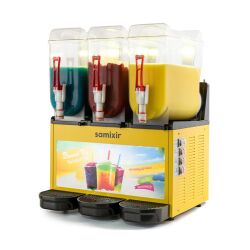 Samixir SLUSH36 Allure Triple Ice Slush Granita Milkshake ve Soğuk Meyve Suyu Dispenseri, 12+12+12 L, Sarı - 1