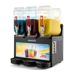 Samixir SLUSH36 Allure Triple Ice Slush Granita Milkshake ve Soğuk Meyve Suyu Dispenseri, 12+12+12 L, Siyah - 1