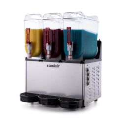 Samixir SLUSH36 Triple Ice Slush Granita Milkshake ve Soğuk Meyve Suyu Dispenseri, 12+12+12 L, Inox - 1