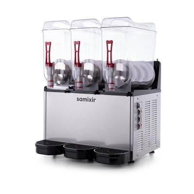 Samixir SLUSH36 Triple Ice Slush Granita Milkshake ve Soğuk Meyve Suyu Dispenseri, 12+12+12 L, Inox - 2