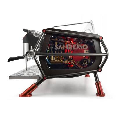 Sanremo Racer Naked Multiboiler Tam Otomatik Espresso Kahve Makinesi, 2 Gruplu, Siyah-Kırmızı - 3