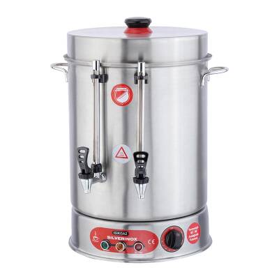 SilverInox 2036 İkazlı Çay Makinesi, Metal Musluklu, 400 Bardak Kapasiteli, 36 L - 1