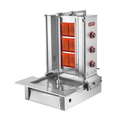 SilverInox 2165-A3 Alttan Motorlu Döner Ocağı, 3 Radyanlı, Doğalgazlı - 1