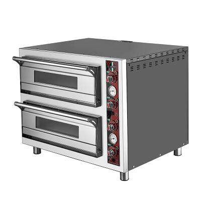 SilverInox PF-52 D 25 cm x 8 Adet Pizza Kapasiteli Çift Katlı Pizza Fırını, Elektrikli - 1