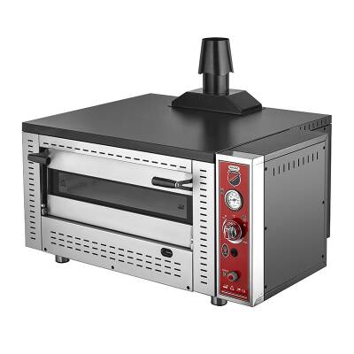 SilverInox PF-62-G 30 cm x 4 Pizza Kapasiteli Tek Katlı Pizza Fırını, LPG'li - 1