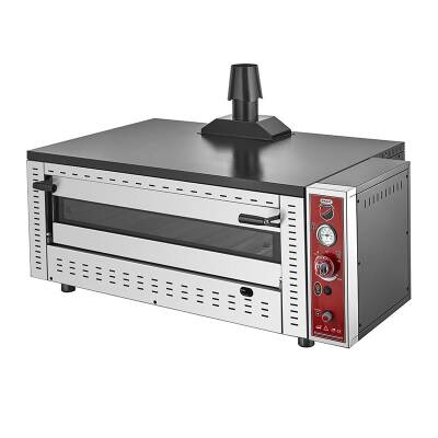 SilverInox PF-92-G 30 cm x 6 Pizza Kapasiteli Tek Katlı Pizza Fırını, Doğalgazlı - 1