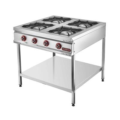 SilverInox TB-4D Taban Raflı 4 Gözlü Midi Ocak, 90x90x85 cm, Doğalgazlı - 1