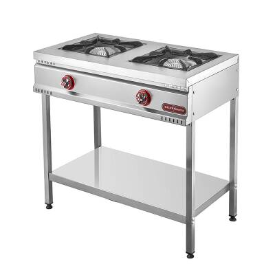 SilverInox TBY-2D Taban Raflı 2 Gözlü Midi Ocak, 90x60x85 cm, Doğalgazlı - 1